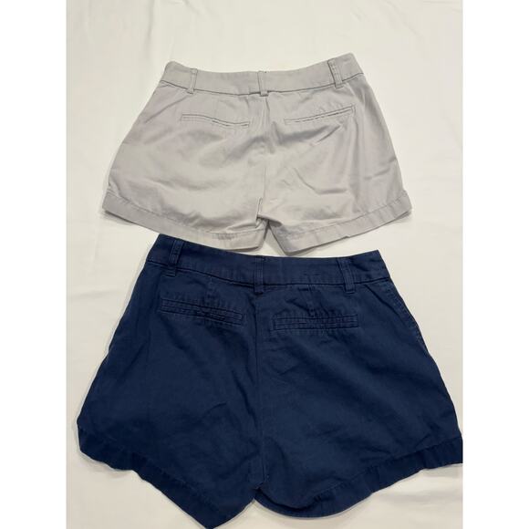 LOT of 2 J.Crew Women's 3.5" Classic Chino Shorts Size 0 Navy Gray Cotton - Picture 3 of 10